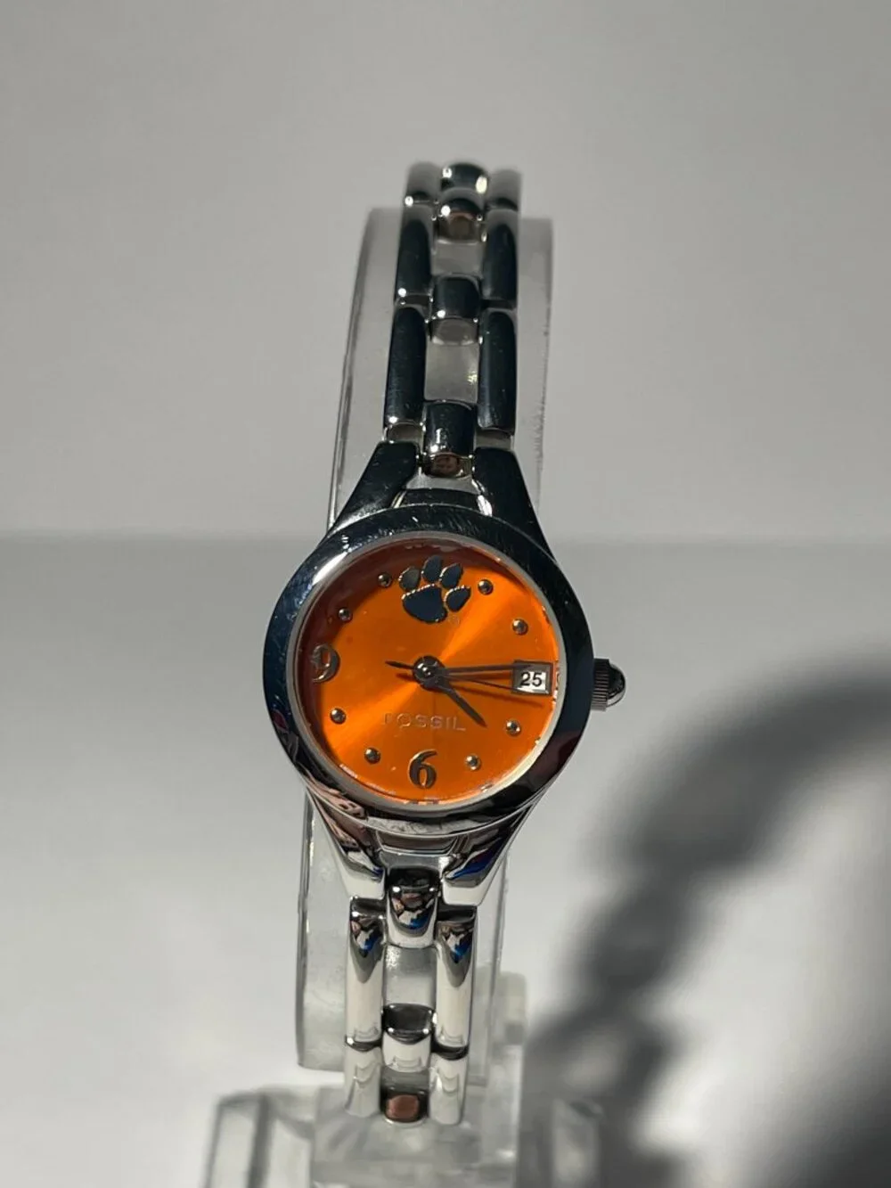 Clemson Tigers NCAA Stainless-Steel Bracelet Watch by Fossil NEW